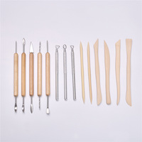 Ensemble d'outils de sculpture en céramique de 14 pièces pour les fournitures d'art Couteau de modélisation à double tête pour la tige en aluminium transfrontalière d'argile molle d'argile