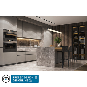 George Group Armoire en bois blanc personnalisée Armoire de cuisine attrayante pour villa moderne et appartement de luxe Kitchenette - Product Image 4