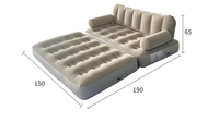 Canapé-lit gonflable en stock, surface veloutée, 2-en-1, avec valve, convertible en canapé et matelas pneumatique pliable taille Queen