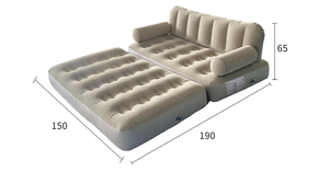 Ghế sofa bơm hơi có sẵn, bề mặt nhung, 2 trong 1, van bơm hơi, ghế sofa và giường hơi gấp gọn cỡ Queen - Product Image 3
