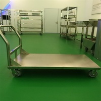 Carretilla de Plataforma de Acero Inoxidable 304, Carretilla de Mano con Plataforma Plana, Carro de Mano Plano