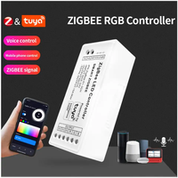 Contrôleur Tuya Zigbee LED 5V-24V gradateur couleur unique/double couleur/RGB/RGBW/RGBCW bande télécommande sans fil fonctionne Alexa Google