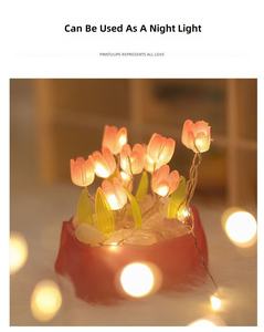 Lámpara de Noche de Tulipanes DIY, Regalo Hecho a Mano para Ella, Esposa, Novia, Lámpara de Noche Floral Romántica, Decoración Estética para el Dormitorio - Product Image 4