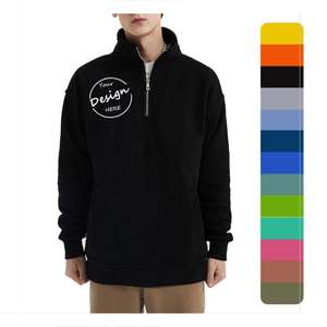 Venta al por mayor personalizado OEM moda media cremallera hombres sudadera manga larga hombres pulóver jerséis hombres 1/4 Zip Stand Collar sudadera - Product Image 1