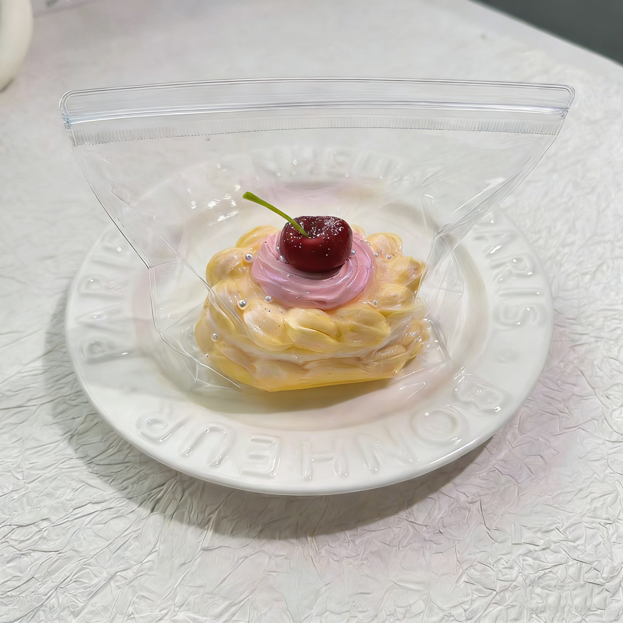 Gâteau jaune cerise arc-en-ciel Squishy[220g]