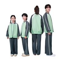 Ensemble de vêtements de sport scolaires personnalisés en 2 pièces pour le printemps et l'automne, uniforme de survêtement unisexe pour les élèves de maternelle et d'école primaire
