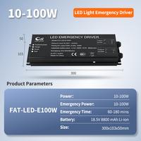 LED-Notfall-Backup-Treiber 10-100W mit 60-120 Minuten Backup-Ausdauer Wiederaufladbare Lithium-Ionen-Batterie LED-Notfall-Kit