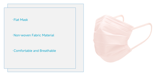 Masque anti-poussière plat jetable à trois couches non tissé avec pince-nez réglable et boucles d'oreille roses, respirateurs pour la protection du visage - LeFine - Product Image 4