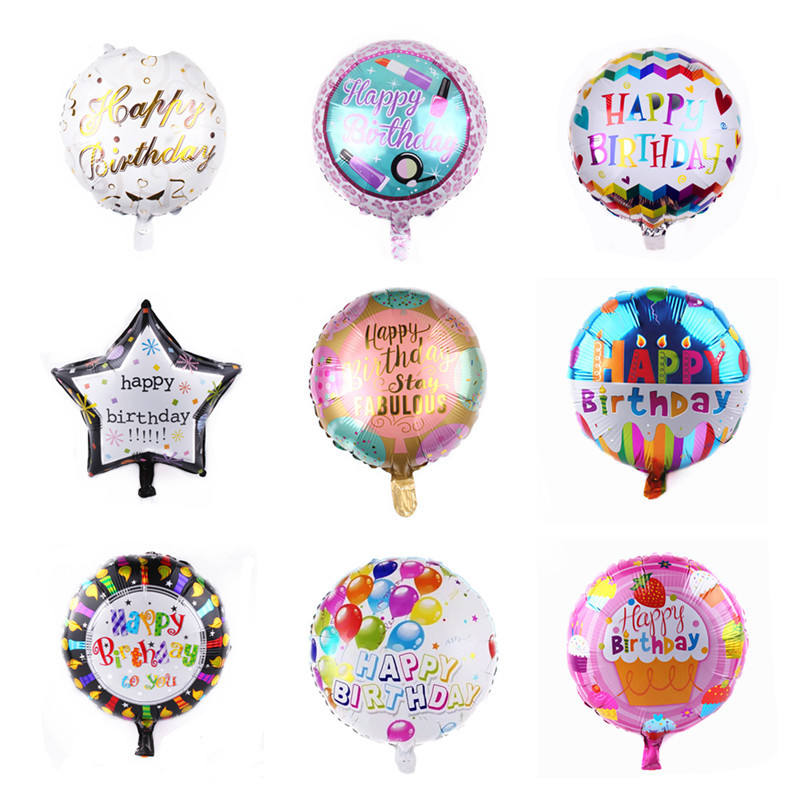 18 Inch Round Happy Birthday Aluminum Film Aluminum Foil Balloon Wholesale Birthday Party Decoration China Model 111