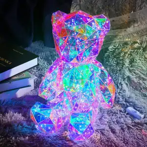 Holidays and festivals PVC Holographic Foil USB Plug Polar Bears Christmas Lights LED Glow Teddy Bear