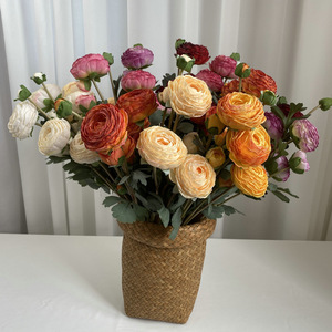 Bouquet de fleurs de lotus artificielles Suzume II en soie, 9 têtes, 55 cm, style européen, décoration de mariage, décoration d'intérieur - Product Image 1