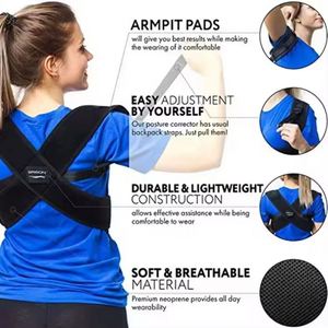 Correcteur de posture respirant et élastique pour corriger la cyphose, réglable, fabriqué par le fabricant - Product Image 4