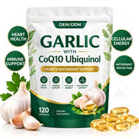 Gélules de CoQ10 Ubiquinol à l'ail de marque privée pour la santé cardiovasculaire, supplément nutritionnel à base d'extrait d'ail vieilli, OEM/ODM