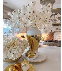 Jarrones de Cerámica de Lujo, Jarrones para Centros de Mesa de Boda, Jarrones Dorados Estilo Jarrón de Jengibre para Decoración de Mesa del Hogar - Product Image 5