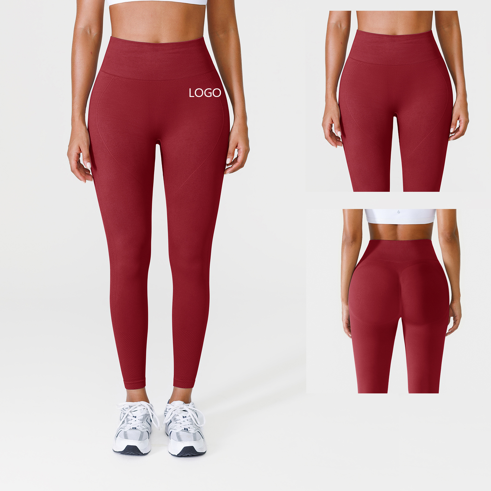 Vractive Wholesale Custom High-Waisted Elastic Waist Tummy-Seamed Spandex/Nylon Activewear Fitness Gym Yoga Breathable Leggings