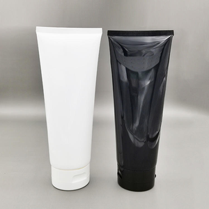 Tubes de nettoyant visage noir et blanc pur de 50 g avec bouchon à clapet, tubes en plastique pour crème pour les mains, matériaux d'emballage. - Product Image 1