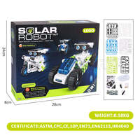 Kit de robot solaire 12-en-1 à assembler soi-même pour l'éducation scientifique STEM, avec composants en peluche et PVC, pour enfants de 6 ans et plus