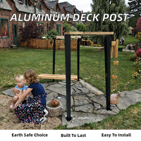 Poteau de clôture de terrasse en aluminium creux soudé de 6 pieds, avec revêtement en poudre écologique, avec base de garde-corps pour maisons