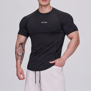 ZM-1334 T-shirt musculaire classique pour homme, vêtements de fitness, t-shirt d'entraînement premium, fente latérale, vert foncé, noir - Product Image 4