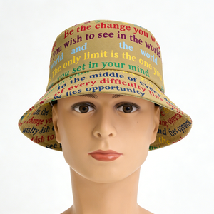 Sombrero de Pescador Personalizado en Beige Natural de 60 cm para Cabezas Grandes con Impresión Digital en Toda la Superficie para Festivales - Product Image 1