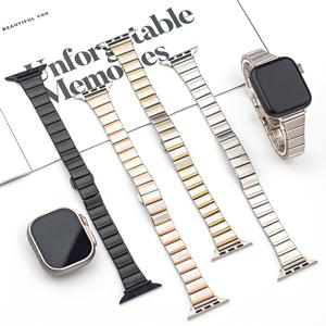 Correa Elegante y Delgada de Metal Dorado Lionorm para Mujer, Brazalete de Cadena Ajustable y Elegante para Reloj <span class=keywords><strong>Apple</strong></span> IWatch 10/9/8/7/6/5 - Product Image 1