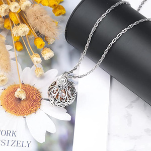 Sıcak satış çevre dostu paslanmaz çelik Urn Vintage yeni kolye yuvarlak Hollow külleri kolye sonsuza kalbimde kavanoz köpekler için - Product Image 4