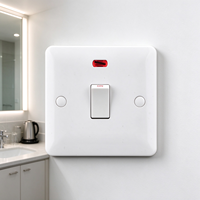 Interrupteur de commande bipolaire 20A personnalisé OEM avec indicateur néon, pour chauffe-eau, panneau ignifuge, interrupteurs muraux