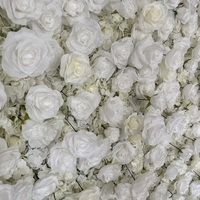 Mur de fleurs artificielles en soie 3D blanc classique populaire chaud pour les occasions de fête de mariage pour les décorations de Table de centres de table de mariage