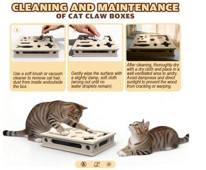 Custom <strong>Cat</strong> <strong>Scratch</strong> Puzzle Enrichment <strong>Box</strong> Large Solid Wood Construction <strong>Cat</strong> Nail File Enrichment <strong>Box</strong> with Sandpaper Inside - Product Image 6