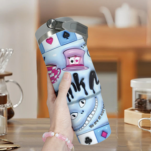 Gobelet isotherme portable en acier inoxydable durable de 30 oz, motif Anime Cheshire Cat Mad Hatter, livraison gratuite aux États-Unis - Product Image 2