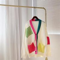 Cardigan en tricot à manches longues pour femme, motif uni, boutonné, décontracté, pull d'hiver