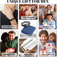 Bracelet tendance en acier inoxydable avec croix, unisexe, bijou avec verset biblique, cadeau pour anniversaire, enfant, mari, papa, fils