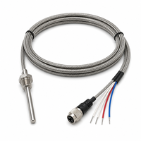 Kabel Sensor Suhu PT100 RTD 3-Kawat Berpelindung