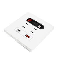 Style moderne Charge rapide Type-C Prise murale Câble de charge rétractable Table Prise USB