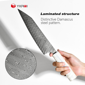 Venta al por mayor cuchillo de chef japonés personalizado <span class=keywords><strong>Damasco</strong></span> hecho a mano Gyuto <span class=keywords><strong>cuchillos</strong></span> Vg10 cuchillo de cocina con mango de resina blanca - Product Image 4