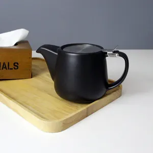 Керамический чайник 500 мл, фарфоровый чайник с инфузером из нержавеющей стали для процветания и россыпью листьев
