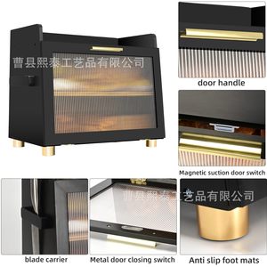 Bread Box Wooden Black Double Layer <b>Kitchen</b> Countertop <b>Storage</b> Bread <b>Container</b> - Product Image 5