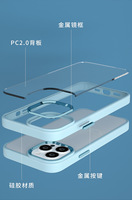 Casing ponsel logam silikon PC transparan kualitas tinggi yang dapat disesuaikan untuk iPhone 13 Mini Pro Max dan semua model