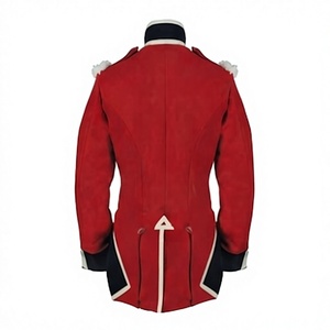 Manteau d'hiver vintage rouge pour homme, en laine, double boutonnage, col montant, taille large, personnalisable OEM - Product Image 2