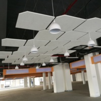 Panel Akustik Merah Putih Modern, Penyerapan Suara Sangat Efektif NRC 0.9-1.0, Tahan Air, Ramah Lingkungan untuk Desain Grafis Kantor