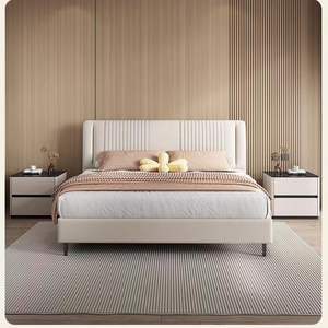 Competitively Priced Wood <b>Frame</b> Soft Fabric Upholstered Platform Bed Minimalist Bedroom <b>Furniture</b> Modern Commercial Hotel - Product Image 6