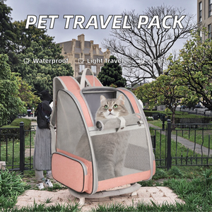 Mochila de Transporte de Luxo Impermeável para Cães e Gatos, Confortável, em Poliéster Oxford com Design Bolha, Ideal para Viajantes ao Ar Livre - Product Image 3