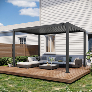 3x3 3x4 4x4 6x4 m OEM nhà máy hiện đại ngoài trời bioclimatic Hợp kim nhôm louver pergola dễ dàng lắp ráp không thấm nước sơn tĩnh điện - Product Image 4