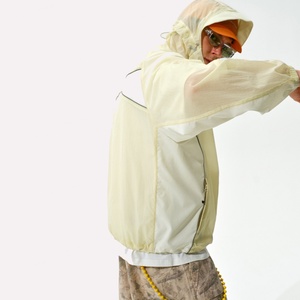 <b>Men's</b> Retro Patchwork Design Windbreaker <b>Jacket</b> <b>Lightweight</b> Nylon Breathable Waterproof Inspired 80s 90s Outdoor Running Fashion - Product Image 2