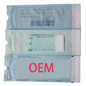 Kantong alat sterilisasi, peralatan Dental dengan segel otomatis sekali pakai untuk alat Dental