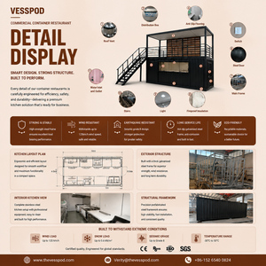 Restaurant mobile préfabriqué moderne et élégant en conteneur acier respirant - Product Image 3