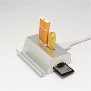 Usb <b>C</b> Multi Function Card Reader <b>Hub</b> Type <b>C</b> Usb 3.0 Aluminum Alloy Phone Stand With Sd Card Slot For Mobile Devices - Product Image 3
