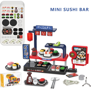 廉价塑料比萨玩具儿童游戏厨房套装批发女婴仿真寿司厨房 & 食品用具玩具烹饪游戏 - Product Image 3
