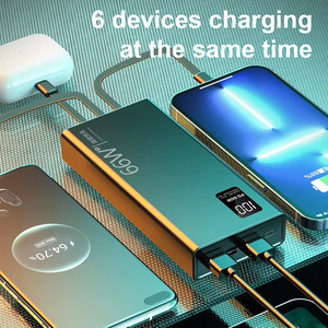 Lany tùy chỉnh xách tay ngân hàng điện 20000mAh Mini ngân hàng điện với LED hiển thị cho điện thoại Samsung được xây dựng trong 4 trong 1 cáp Powerbank - Product Image 4