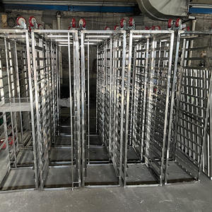 รถเข็นถาดเค้กอลูมิเนียมสำหรับครัวโรงแรมและร้านอาหาร พร้อมชั้นวางเตาอบแบบหมุน ความจุ 15 ถาด สีเงิน อุปกรณ์อบขนมและเบเกอรี่ - Product Image 2